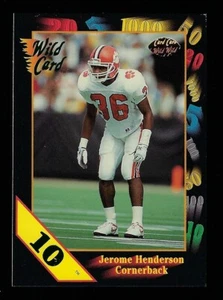 1991 Wild Card Draft 10 Stripe Jerome Henderson #71 Rookie RC - NM - Picture 1 of 2