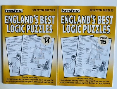 Lot of 2 ENGLAND'S BEST LOGIC PROBLEMS Dell Penny Press British Variety 14 15 - Image 1 of 4