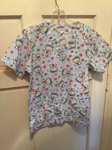 Hello Kitty Floral Scrub Size XS - Picture 1 of 3