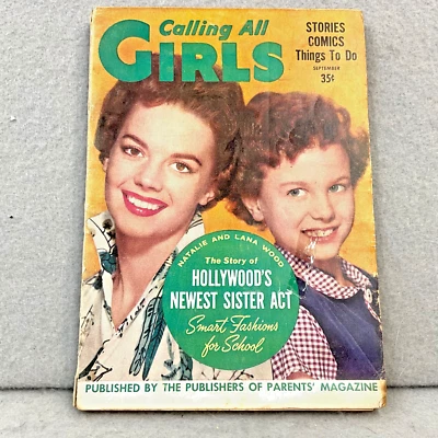 Calling All Girls Magazine September 1956 Natalie Wood Teen Stories Fashion - Image 1 of 4