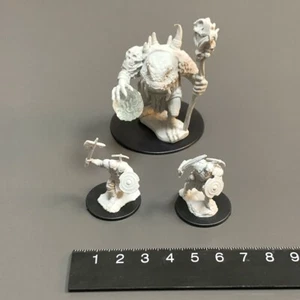 3x D&D Nolzur's Marvelous Green Slaad & Earth Genasi Fighter Miniatures Wizkids - Picture 1 of 9