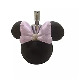 Disney Minnie Mouse Dispensador de Jabón Negro - Bomba de Loción de 6” con Arco Corazón Púrpura - Imagen 1 de 5