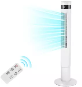 Tower Fan Portable Electric Oscillating Fan Quiet Cooling Remote Control, White - Picture 1 of 8