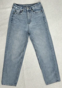 American Eagle Baggy Jeans helle Waschung gerade hoher Bund Damengröße 4 kurz - Bild 1 von 17