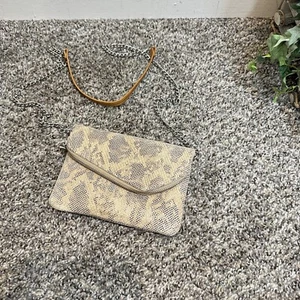 Hobo International Daria Crossbody Bag Small Organizer Purse Brown Snakeskin - Picture 1 of 7