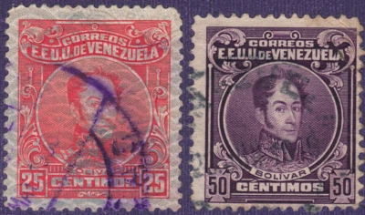 Venezuela SC# 277 1924-39, 281 - F - Simón Bolívar - Usado Foto 1 de 2