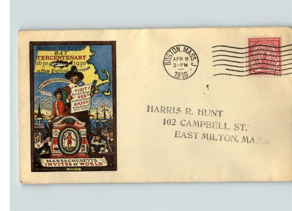 MASSACHUSETTS BAY COLONY, 1930 # 682, Harris Hunt, First Day of Issue - Image 1 of 1