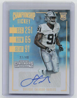 2016 Panini Contenders #208 Shilique Calhoun Championship Ticket #/49 - Image 1 of 2