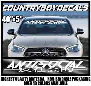 ANTI SOCIAL 42" Vinyl Decal Diesel Truck JDM Car Turbo Boost Stance Antisocial