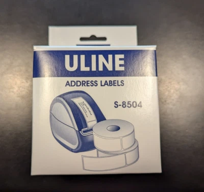 ⭐️ Uline S-8504 2 Rolls of 350 1 1/8 X 3 1/2 Direct Thermal Labels NEW IN BOX - Image 1 of 2