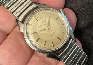 Vtg 1950s Ernest Borel INCASTAR Stainless Steel Automatic Men Watch Works - Picture 1 of 8