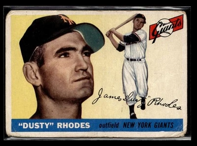 1955 Topps Dusty Rhodes #1 New York Giants Low Grade Y5349 - Image 1 of 2