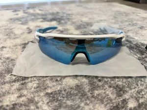Oakley Radar EV Path Prizm Blue Lens Blue/ White Frame Sunglasses - Picture 1 of 7
