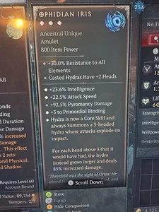 Diablo 4 S10 Ophidian Iris 3GA afijo especial rollo máximo 85% - Imagen 1 de 1