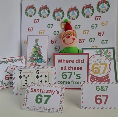 NO BRAND Christmas Elves prop kit 6 7 Elf signs and backdrop 2025 trend 67