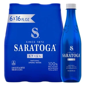 Saratoga Spring Water Bottles, 6 Pack - Still Bottled Water with Naturally Occur - Picture 1 of 11
