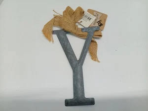 Adornos Mudpie Tin Initial Letra Y, Gris Pizarra - 6 Pulgadas **NUEVO CON ETIQUETAS** - Imagen 1 de 4