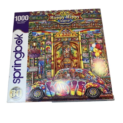 Springbok 1000 Piece " The Happy Hippy Shop "  Jigsaw Puzzle COMPLETE - Image 1 of 4