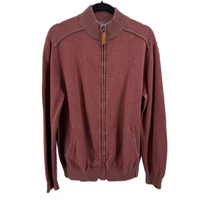 Zenferi 'Life Is a Festival' Zip Up Sweater Men's Maroon L Long Sleeve High Neck - Picture 1 of 4