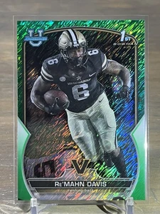 Bowman University 2022 cromo 1st Re'Mahn Ray Davis refractor brillante verde #/99 - Imagen 1 de 2