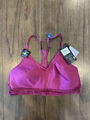 Sutiã Bali Comfort Revolution DF6594 XL acabamento em renda fúcsia sem fio novo com etiquetas $44 - Imagem 1 de 3