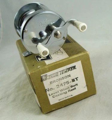 Antiguo Vintage TRUE TEMPER BRONSON FLEETWING Nº Carrete de fundición 2475 + caja Foto 1 de 4