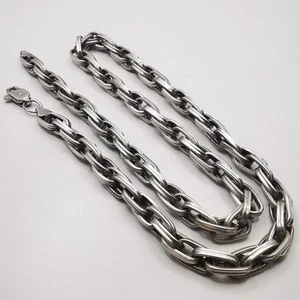 Vintage Handmade Unisex 8mm Cuban Link Chain 925 Sterling Silver Necklace 47.27g - Picture 1 of 15