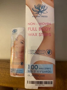Aroma Trees Non Woven Full Body  & Facial Wax Strips 100 Ct Ea 200 total NEW - Picture 1 of 4