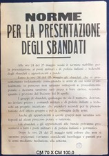 RSI “NORME PER LA PRESENTAZIONE DEGLI SBANDATI” manifesto 1944