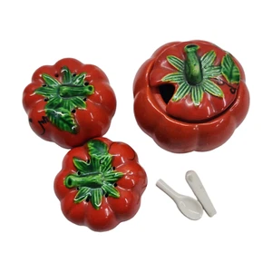 Sal y pimienta vintage en forma de tomate con olla de mostaza - VER FOTOS - Imagen 1 de 4