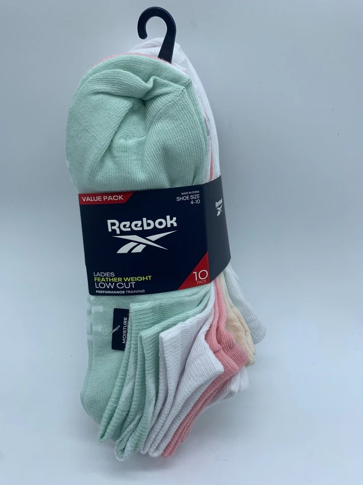 NUEVO PAQUETE DE 10 PARES ZAPATOS MUJER REEBOK PERFORMANCE ENTRENAMIENTO CORTE BAJO TALLA 4-10 Foto 1 de 4