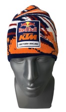 Red Bull KRM Motocross Racing Orange & Blue Knit Winter Cap Hat Mens Medium EUC
