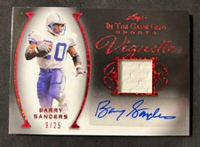 2022 Leaf In The Game Used Barry Sanders Vignette Autograph Relic #9/25 - Lions