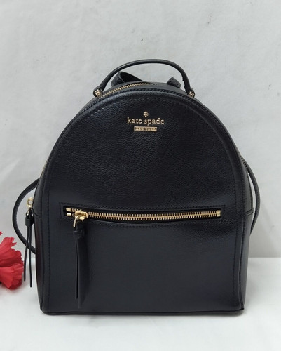 Zaino Kate Spade New York in pelle nera chiusura con cerniera manico superiore
