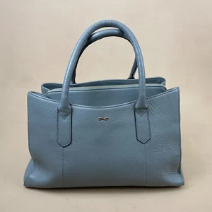 Paul Costelloe Handbag Shoulder Bag Tote Blue Leather Large Zip 3 Compartments - Picture 1 of 15