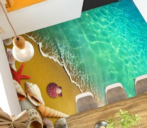 3D Beach Shells 52RAI87 Floor WallPaper Murals Wall Print Decal AJ WALL Fay - Picture 1 of 7
