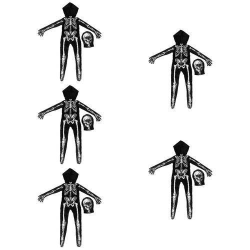VETEMENTS 5 PEZZI Tuta Scheletro Bambino Halloween Body Comodo Bambini Vestiti