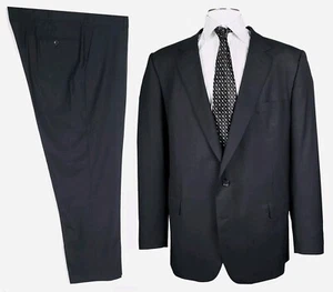 BESPOKE 48L Charcoal Check Full Canvas Suit Flat Pants 44x32 - Picture 1 of 4