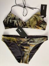 Weekday Leaf Print Halter Neck Bikini,  Size M