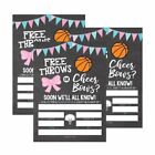 25 Basketball Gender Reveal Baby Shower Party Invitation Cards, Free Throws...
