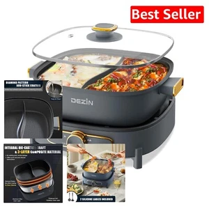 1500W Dual-Sided Electric Shabu Shabu Pot with Removable Non-Stick Design - Picture 1 of 9