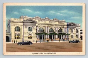 Coches antiguos Union Train Station Terminal Worcester Massachusetts 4A-H256 - Imagen 1 de 2
