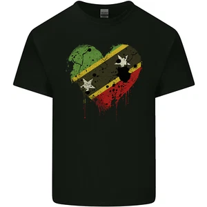 Love Saint Kitts and Nevis Flag Day Football Kids T-Shirt Childrens - Picture 1 of 3