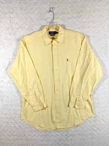 Camisa Ralph Lauren Para Hombre Talla 17 34/35 Amarilla Abotonada Manga Larga De Colección Preppy - Imagen 1 de 7