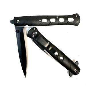 9" Black folding Spring Assisted  Pocket  Knife Quick Open Blade - Picture 1 of 5