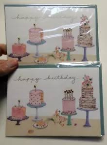 2 Tarjetas de Papiro Alta Calidad Agnes Keszeg FELIZ CUMPLEAÑOS Dulces Momentos Increíbles - Imagen 1 de 5