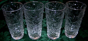 Set Of 4 Milano Crinkle Clear 24oz Iced Tea Tumblers - Picture 1 of 1