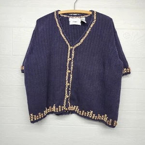 Vintage Portraits By Northern Isles Hand Embroidered Cardigan Womens 1X - Picture 1 of 8