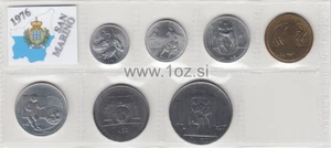 JUEGO SAN MARINO 1976 - 7 monedas 1976 (1, 2, 5, 10, 20, 50, 100 LIRAS) SIN CIRCULAR - Imagen 1 de 5
