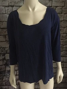 Gap Women's Shirt Ladies 3/4 Sleeve Blouse SZ L Large Blue - Picture 1 of 11